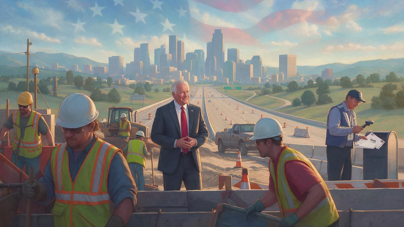 The day's cover: one painted scene made from today's pieces
